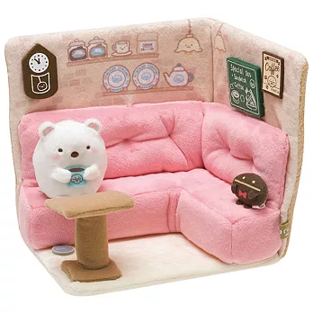 San-X 角落公仔角落咖啡廳系列毛絨場景公仔組。角落的座位