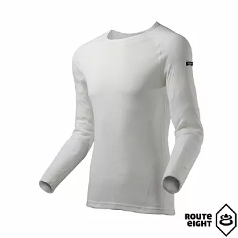 ROUTEEIGHT 男 WARM 圓領保暖衣(白色)S白色