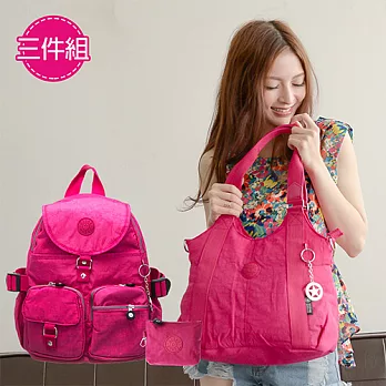 MANDE RHODE 曼德羅德休閒輕盈(三件組)-桃紅色