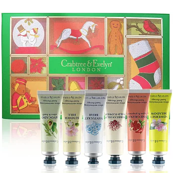 【Crabtree&Evelyn瑰珀翠】歡樂年華 聖誕禮盒組(綠盒)-25gx6入