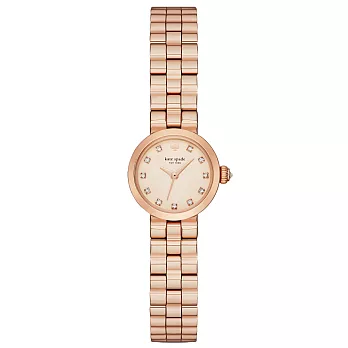 kate spade小巧黑桃晶鑽時尚腕錶- 玫瑰金