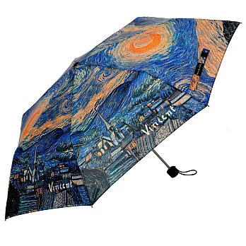 【雨傘詩人Poet of Umbrella】輕巧油畫折傘-梵谷-星夜