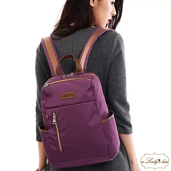 【a Lady ’s真皮】經典So nice美色多隔層後背包(紫羅蘭)