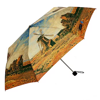 【雨傘詩人Poet of Umbrella】輕巧油畫折傘-莫內-風車