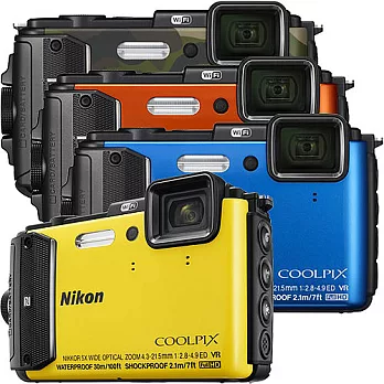 Nikon coolpix AW130 防水防震耐寒Wi-Fi機*(中文平輸)-送SD32G-C10+副電*2+相機包+腳架+讀卡機+珍珠吊飾+相機清潔組+高透光保護貼無AW130