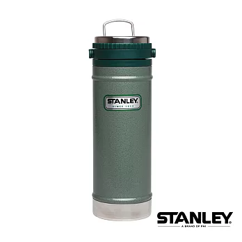 【美國Stanley】不鏽鋼保溫瓶/經典保溫咖啡壓濾杯組0.47L錘紋綠