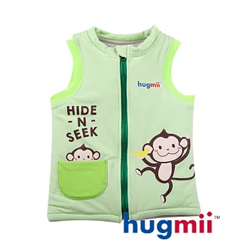 Hugmii兒童動物造型厚絨加厚背心_綠猴子S#100-110cm