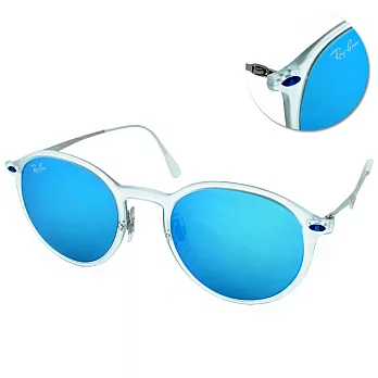 【Ray Ban】太陽眼鏡 輕時尚LIGHTRAY系列(霧透明-水銀藍#RB-4224-646/55)