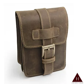 【H-CT】瘋馬皮個性設計款真皮手機腰包-大(PDA-A851-Z)