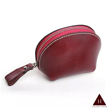 【H-CT】純手工半圓立體真皮零錢包(ZD-X504紅-Z)