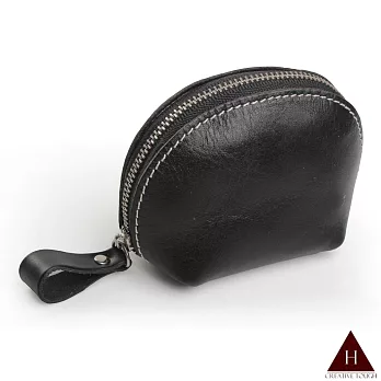 【H-CT】純手工半圓立體真皮零錢包(ZD-X504黑-Z)