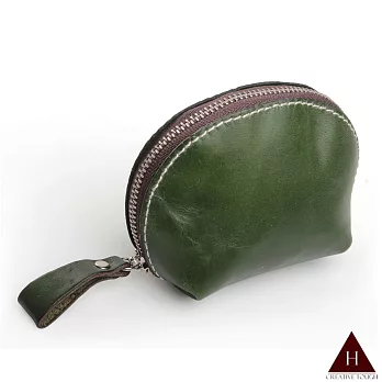 【H-CT】純手工半圓立體真皮零錢包(ZD-X504綠-Z)