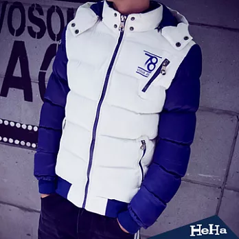 外套 加厚鋪棉可拆式連帽夾克 三色-HeHa-2XL(白色)