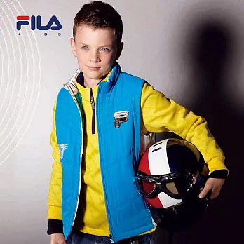 【FILA】斜橫條印花立領衫(黃)135黃