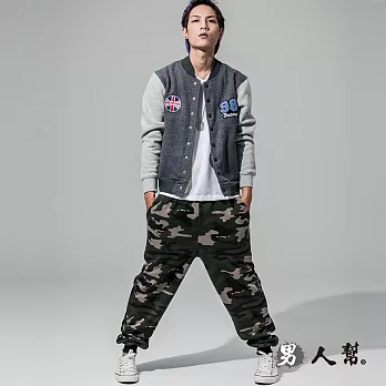 【男人幫】迷彩潮牌加厚休閒長褲(K0482)S軍綠色