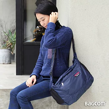 Bagcom Masaki 輕悅旅遊收納斜背包(可肩背)-深藍