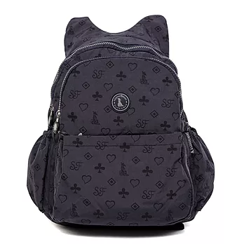 冰山袋鼠 防水大空間後背包-0019-浪漫愛心獨家款(黑色)