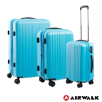 AIRWALK LUGGAGE - 0&1的電子世界 科技網紋旅行箱 - 三箱組(世紀藍)