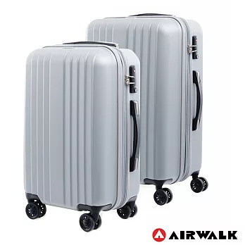 AIRWALK LUGGAGE - 0&1的電子世界 科技網紋旅行箱-20+24吋二箱組(銀河銀)