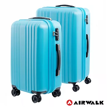 AIRWALK LUGGAGE - 0&1的電子世界 科技網紋旅行箱-20+28吋二箱組(世紀藍)