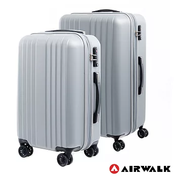 AIRWALK LUGGAGE - 0&1的電子世界 科技網紋旅行箱-20+28吋二箱組(銀河銀)