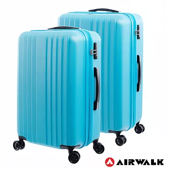 AIRWALK LUGGAGE - 0&1的電子世界 科技網紋旅行箱-24+28吋二箱組(世紀藍)