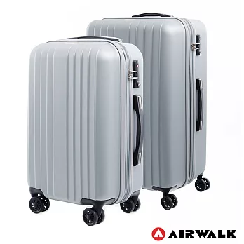 AIRWALK LUGGAGE - 0&1的電子世界 科技網紋旅行箱-24+28吋二箱組(銀河銀)