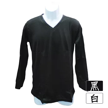 高級男式刷毛保暖衣-V領-白色/黑色-4件入XL白色/黑色