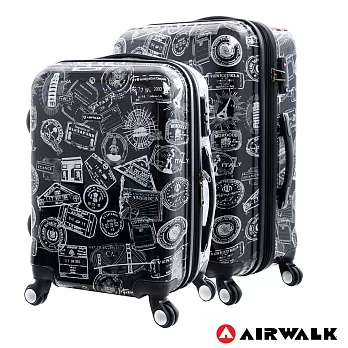 AIRWALK LUGGAGE - 精彩歷程 環郵世界行李箱20+24吋二箱組(遊玩靚黑)