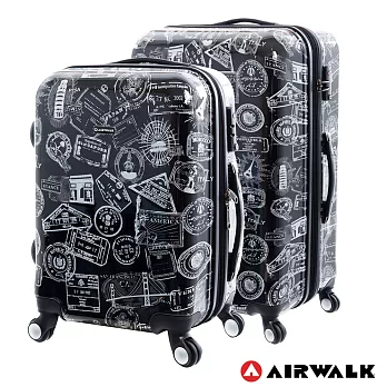 AIRWALK LUGGAGE - 精彩歷程 環郵世界行李箱20+28吋二箱組(遊玩靚黑)