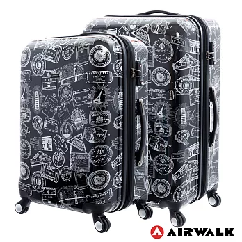 AIRWALK LUGGAGE - 精彩歷程 環郵世界行李箱24+28吋 二箱組(遊玩靚黑)