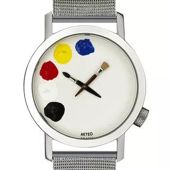 【AKTEO】法國設計腕錶 ART畫家系列 (PAINT 42mm 白)