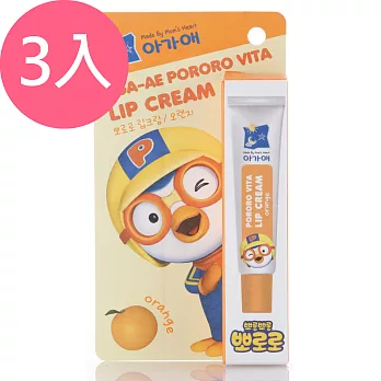 韓國Pororo快樂小企鵝 兒童護唇膏8g(柑橘)3入組