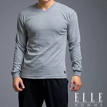 ELLE 跨年慶活動保暖V領衛生衣M灰色