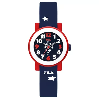 FILA 星系寶貝指針兒童錶-黑面x深藍錶帶