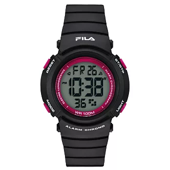 FILA 酷玩色彩時尚運動腕錶-黑