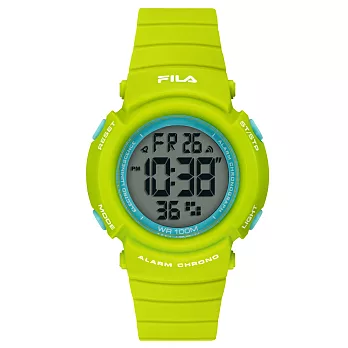 FILA 酷玩色彩時尚運動腕錶-黃綠
