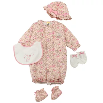 【愛的世界】鋪棉印花兩用嬰衣禮盒-台灣製-3M粉紅色