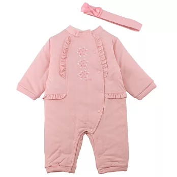 【愛的世界】鋪棉半高領衣連褲-台灣製-80粉紅色