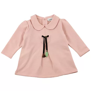 【愛的世界】刷毛娃娃領上衣-台灣製-80粉橘色