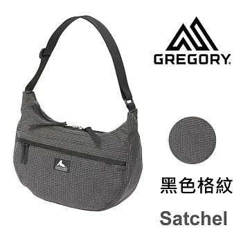 【美國Gregory】Satchel日系休閒斜肩包-黑色格紋-M