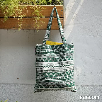 Bagcom Masaki Totem圖騰肩提多用購物包(可斜背)-綠色