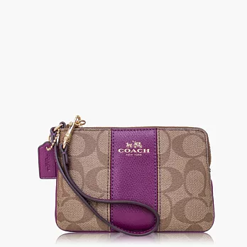 【COACH 攜帶便利】PVC / 零錢收納 / 手拿包(小款)_卡其紫