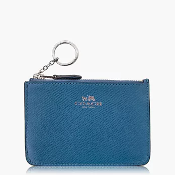 【COACH 零錢收納】皮革 / 鑰匙圈 / 零錢包_藍色