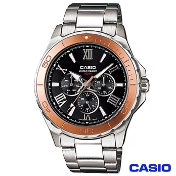 CASIO卡西歐 時尚羅馬數字潮男石英腕錶 MTD-1075D-1A2