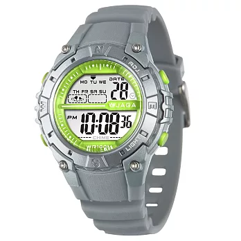 JAGA(捷卡)動感亮眼時尚多功能電子錶M1113-灰色