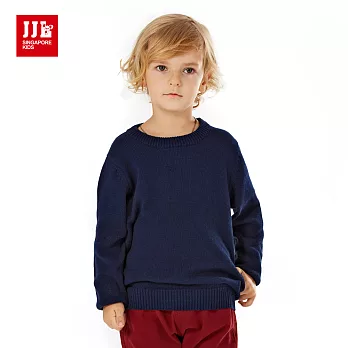【JJLKIDS】韓版素面純色時尚毛衣(藏青)105藏青