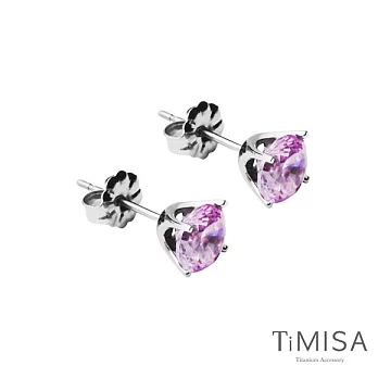 【TiMISA】純鈦簡愛(M) 純鈦耳針一對(七色)甜心粉