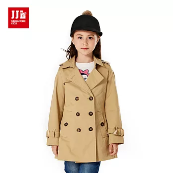 【JJLKIDS】精品名媛系風衣外套(卡其)120卡其