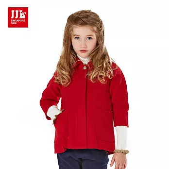 【JJLKIDS】韓版貴族風厚毛呢外套(紅色)105紅色